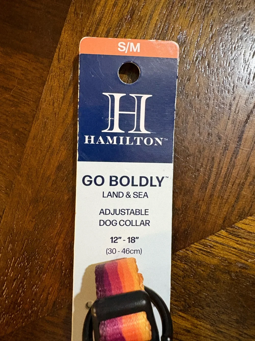 Hamilton “Go Boldly” Land & Sea Dog Collar in Desert pattern.
